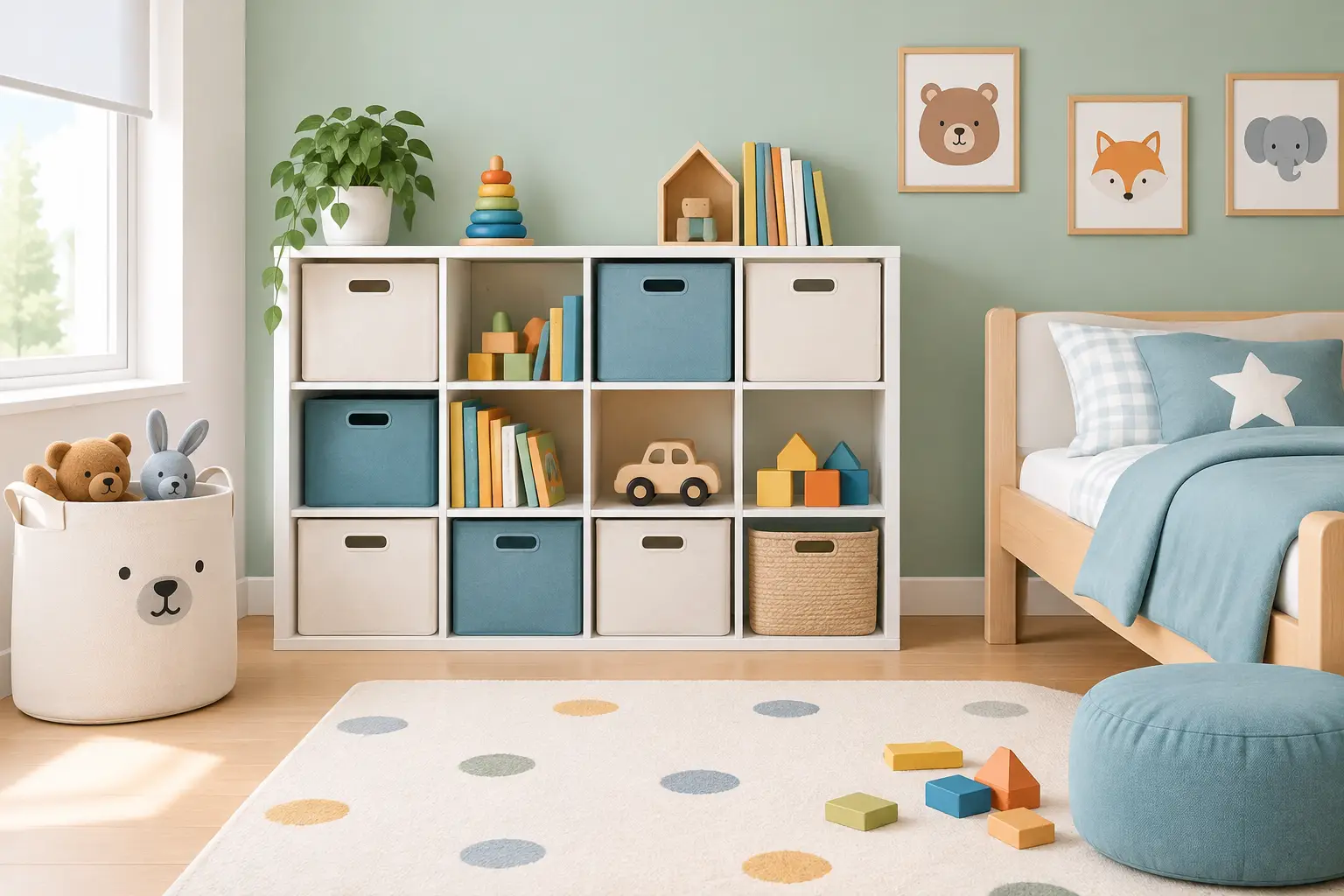 Almacenamiento para cuarto de niños que sí funciona