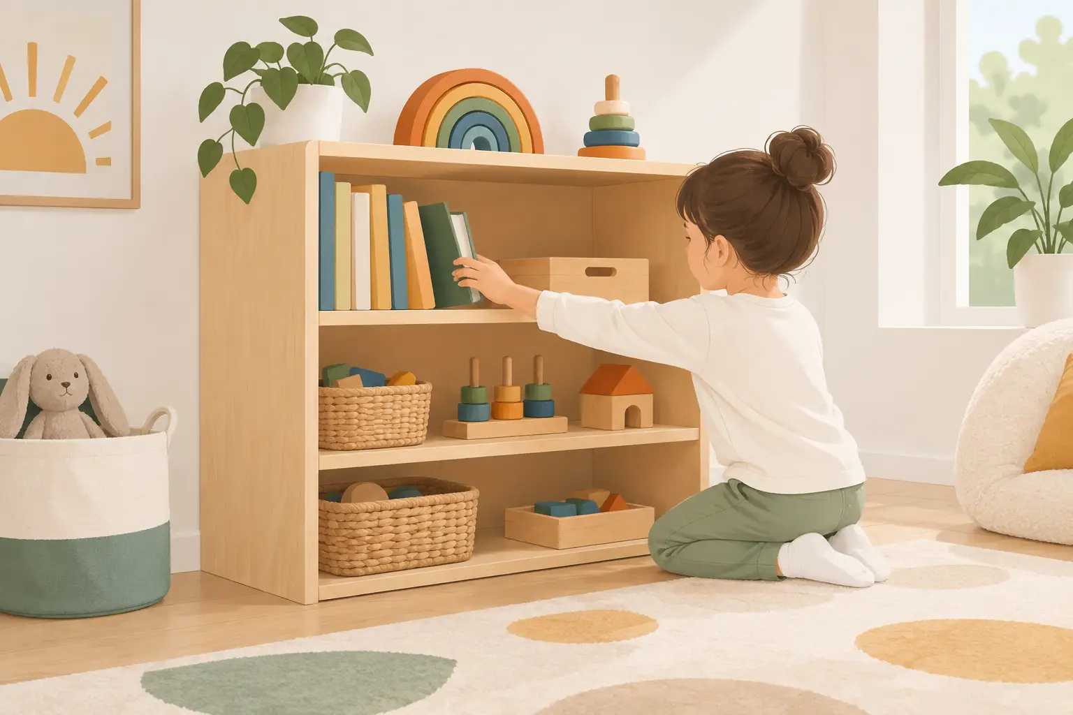Cómo elegir una estantería Montessori para niños