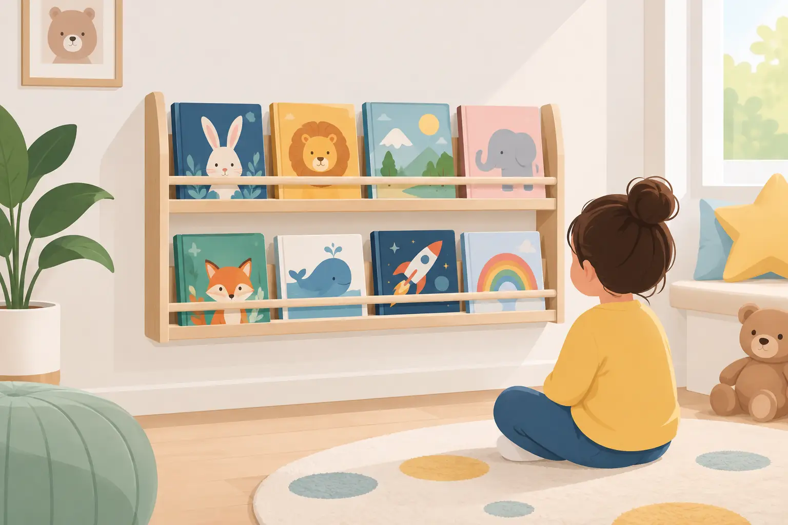 Cómo elegir una repisa frontal para libros infantiles