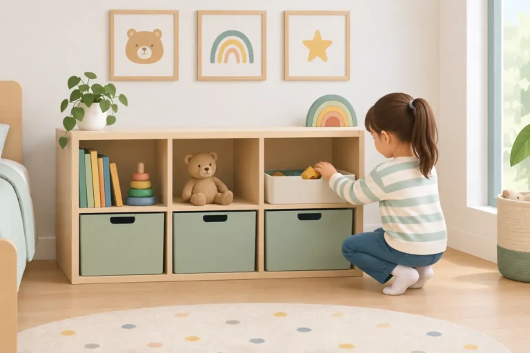 Mueble bajo para niños: orden a su altura