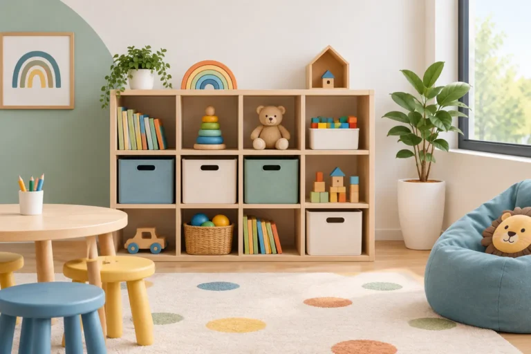 Mueble para área de juegos: orden que inspira